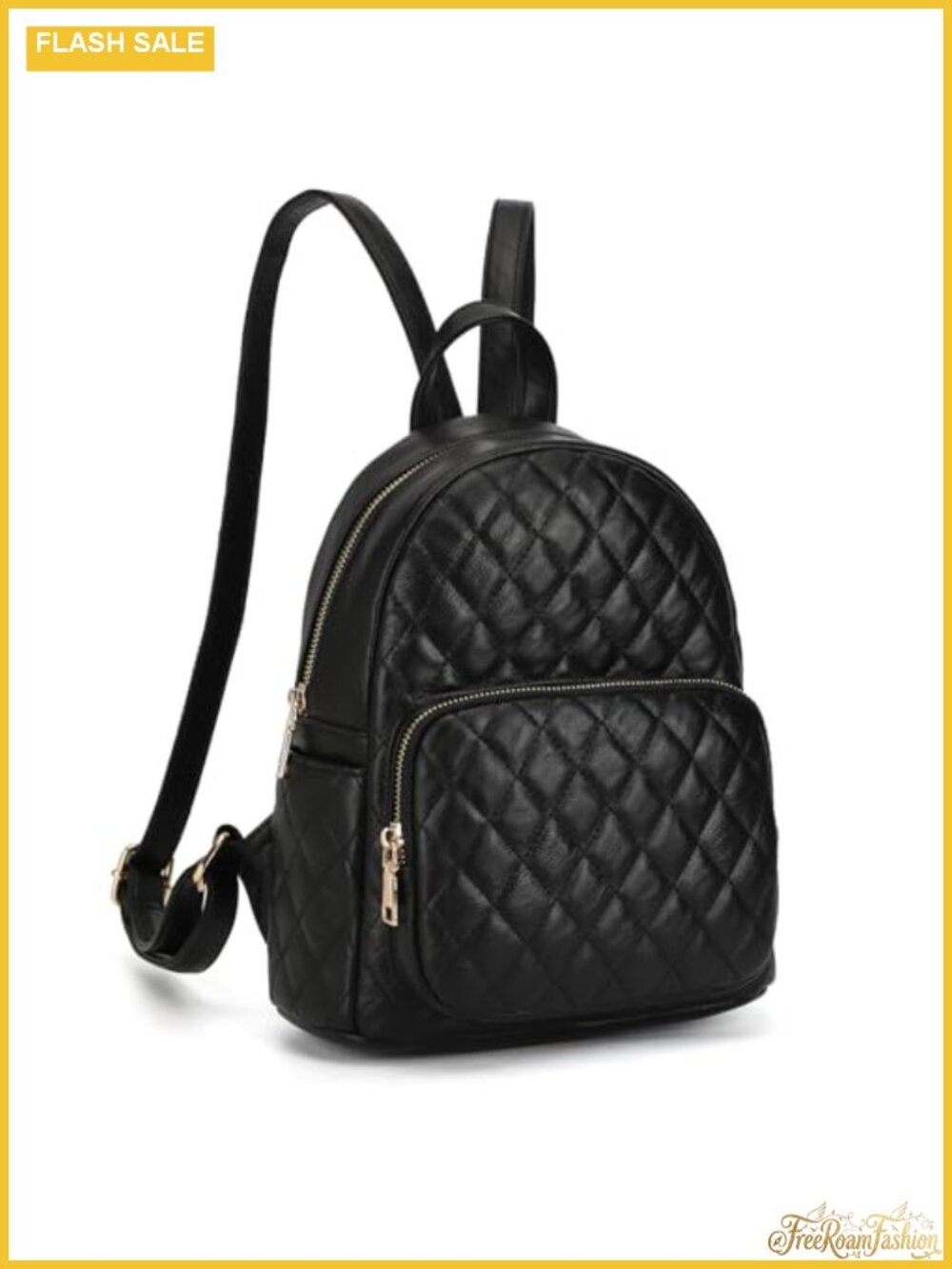 Quilted Small Backpack for Women PU Leather Casual Daypack Purse Anti-Theft